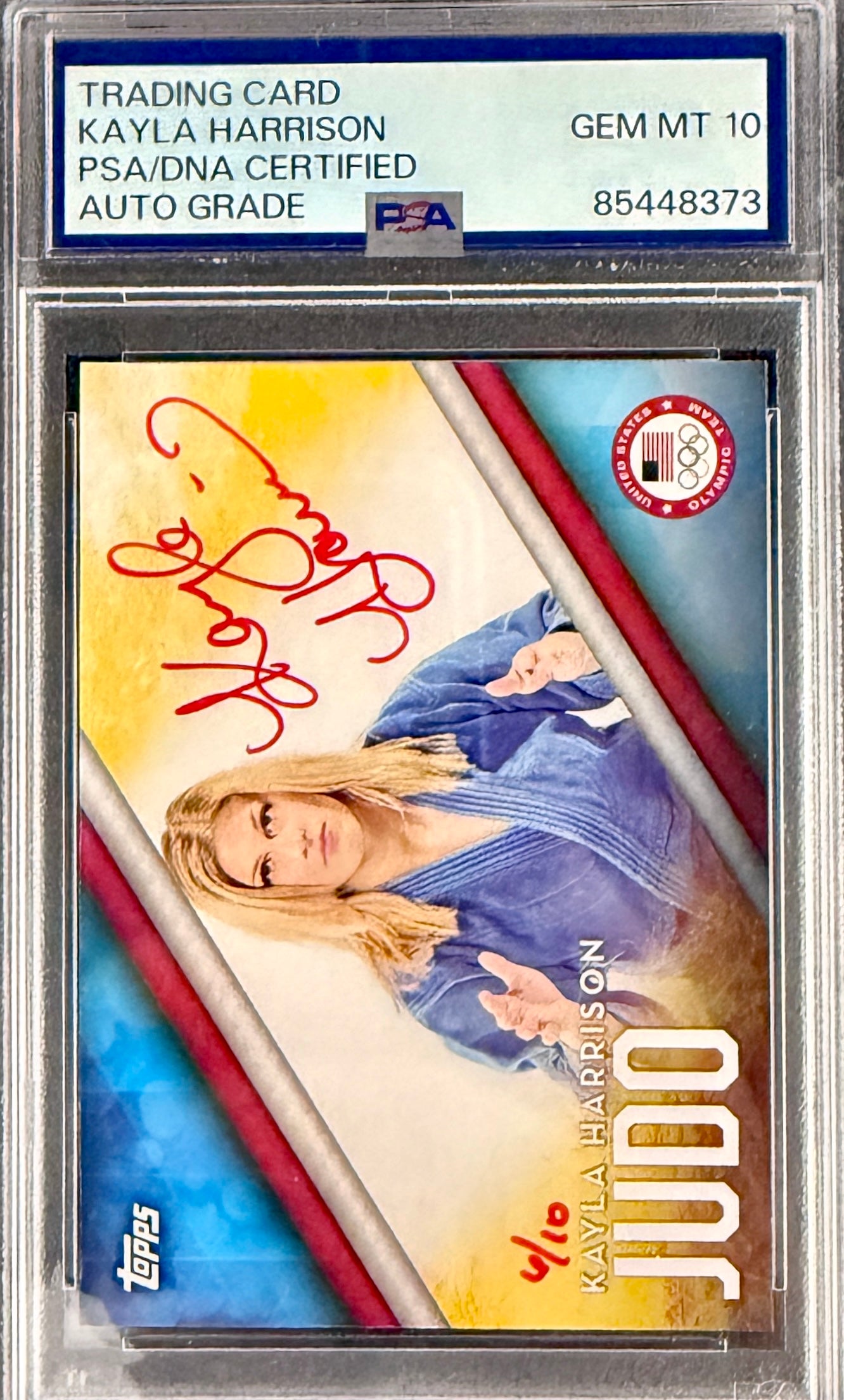 2016 Kayla Harrison Signed Limited Edition /10 Topps Red Ink Rookie Card
