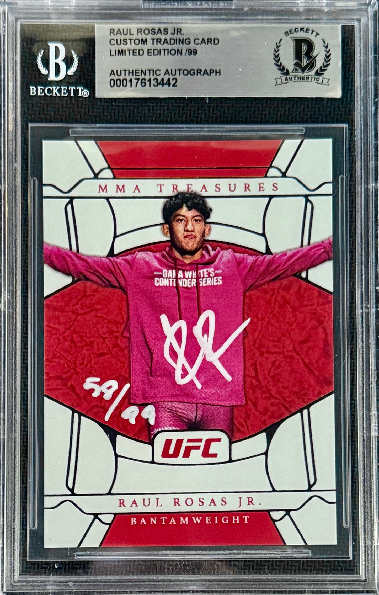 2022 Raul Rosas Jr. Signed LE/99 MMA Treasures Rookie Card White Ink