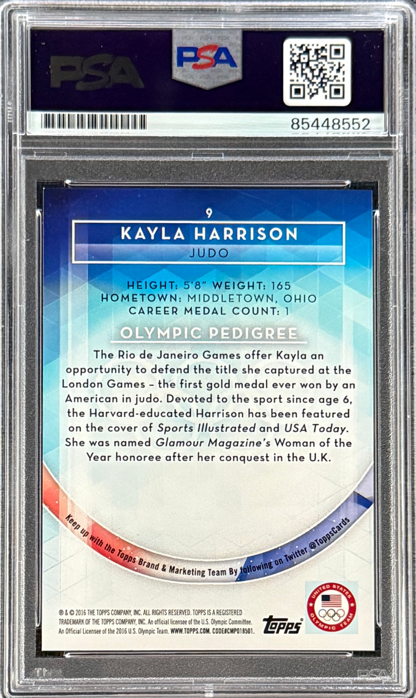 2016 Kayla Harrison Signed Limited Edition /50 Topps Pink Ink Rookie Card
