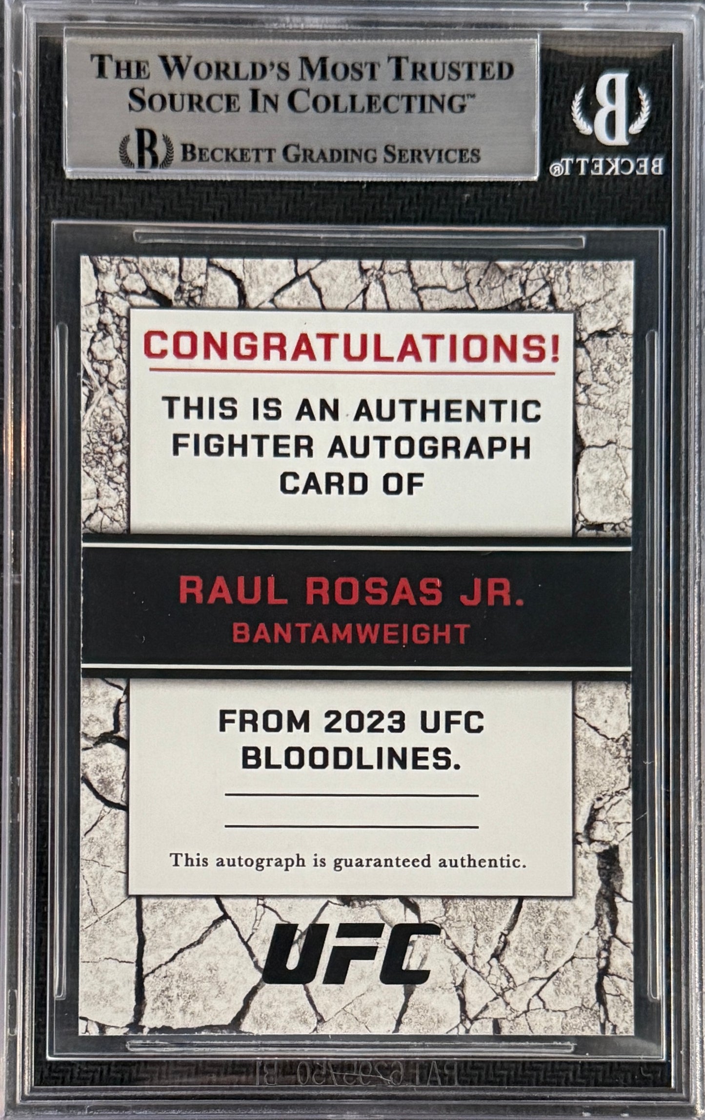 2023 Raul Rosas Jr. Signed LE/99 UFC Bloodlines Rookie Card Blue Ink