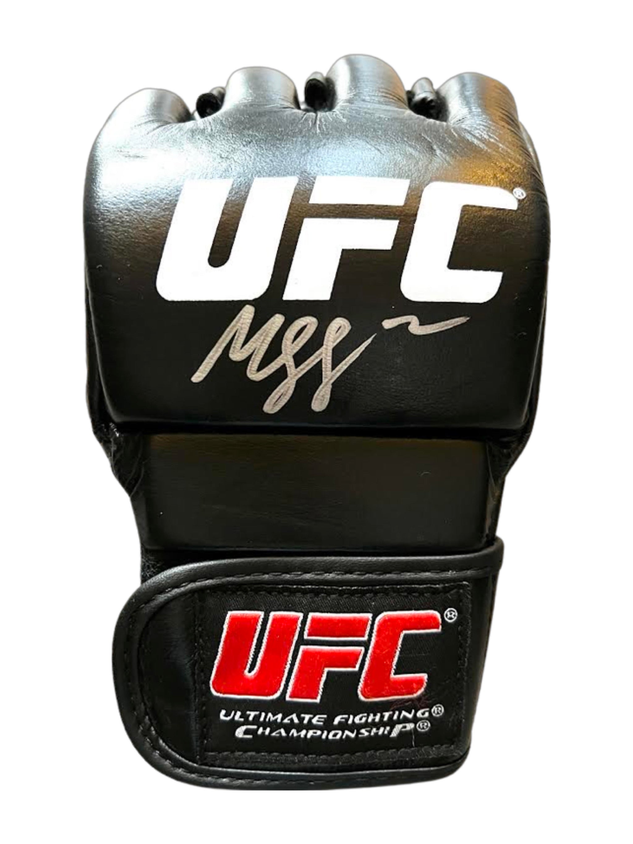 Khamzat Chimaev Signed Silver Ink UFC Glove