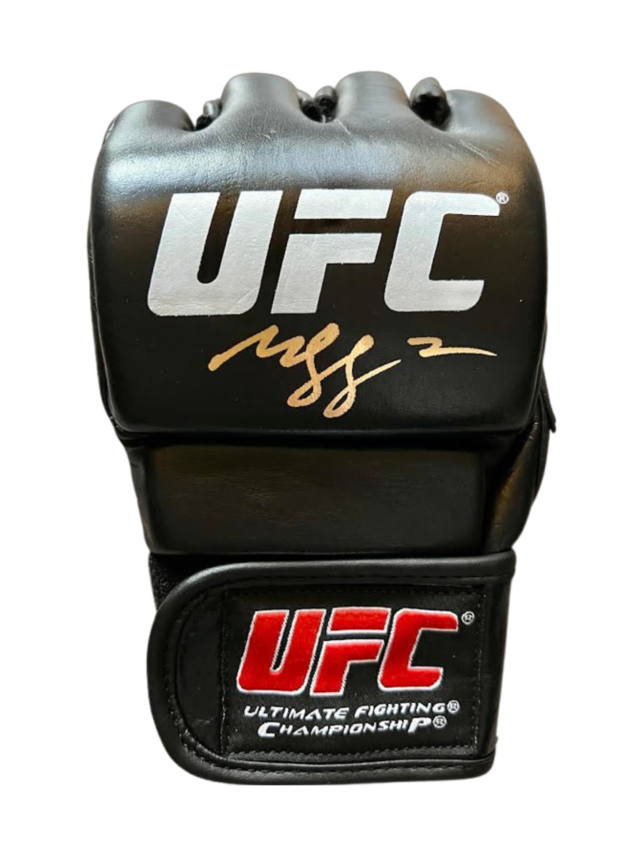 Khamzat Chimaev Signed Gold Ink UFC Glove