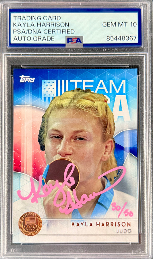 2016 Kayla Harrison Signed Limited Edition /50 Topps Pink Ink Rookie Card