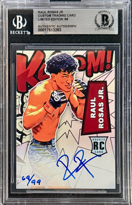 2023 Raul Rosas Jr. Signed LE/99 UFC Kaboom Rookie Card Blue Ink