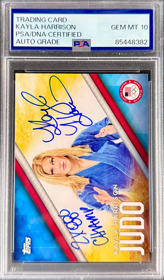 2016 Kayla Harrison Signed Topps Rookie Card Inscribed "2X Olympic Champ"