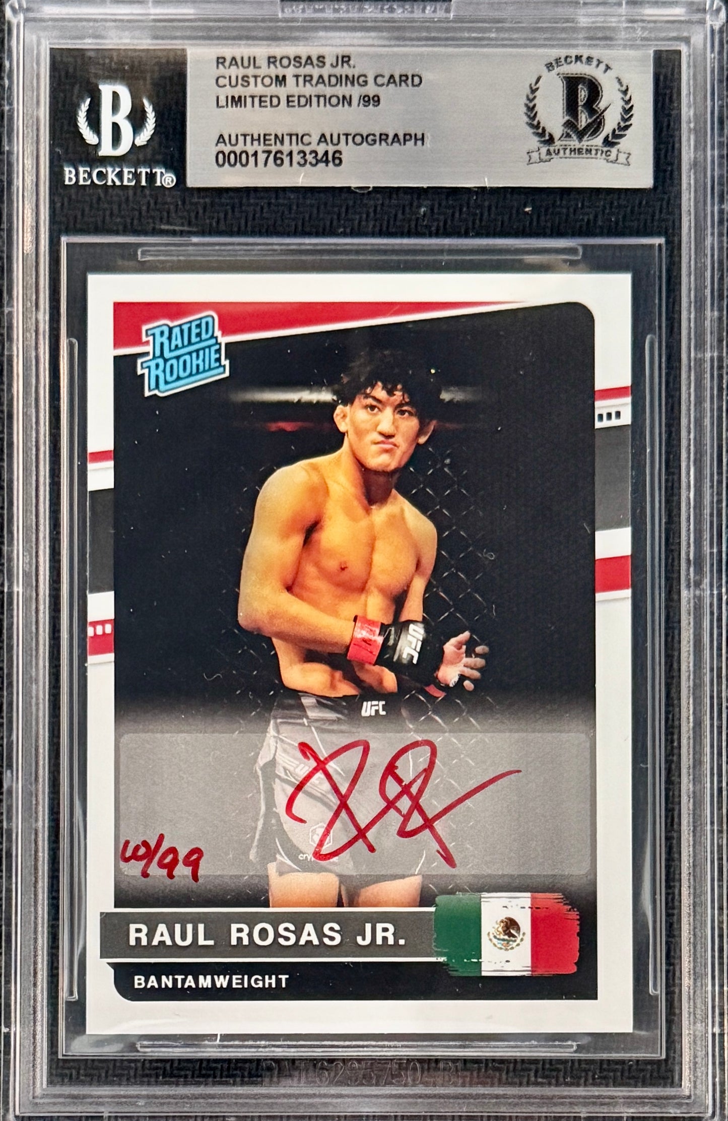 2023 Raul Rosas Jr. Signed LE/99 UFC Rated Rookie Rookie Card Red Ink