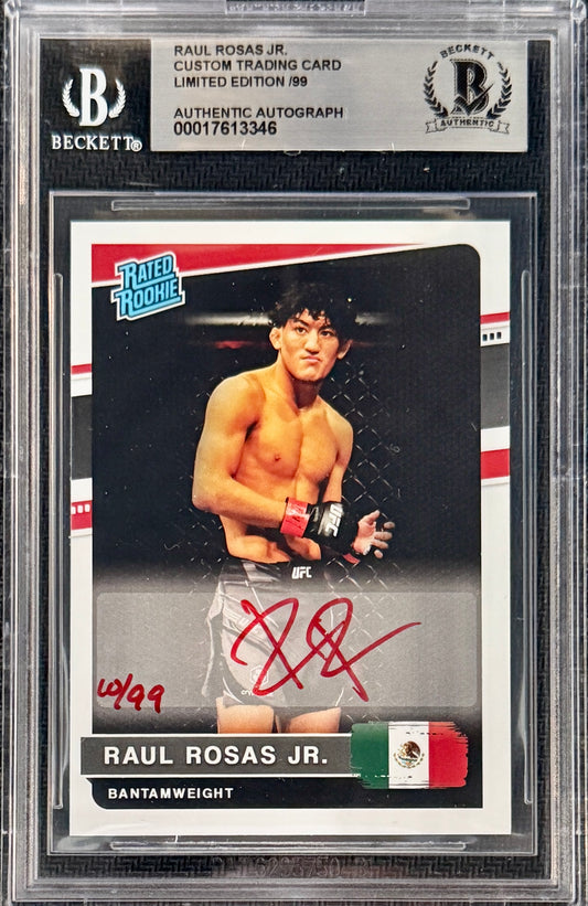 2023 Raul Rosas Jr. Signed LE/99 UFC Rated Rookie Rookie Card Red Ink