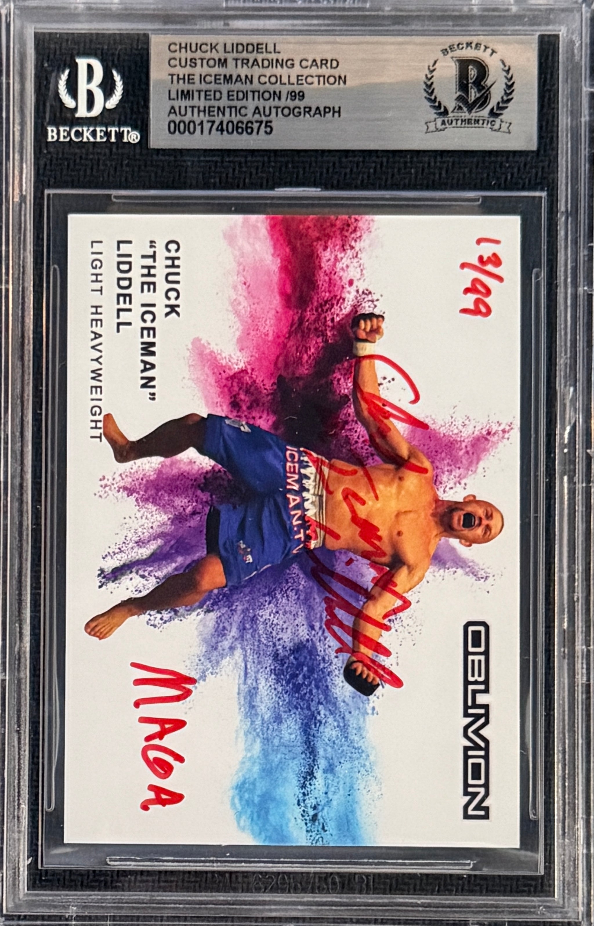 2024 Chuck Liddell Signed Limited Edition /99 UFC Oblivion Inscribed 