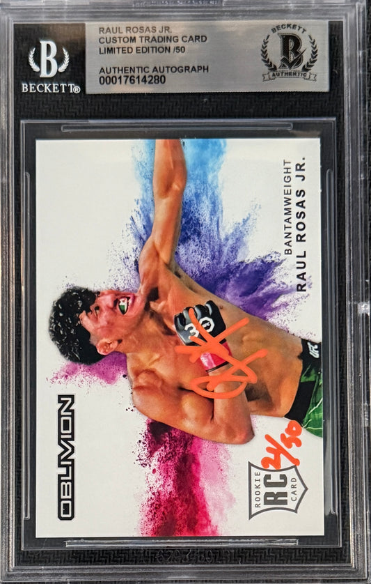 2023 Raul Rosas Jr. Signed LE/50 UFC Oblivion Rookie Card Orange Ink