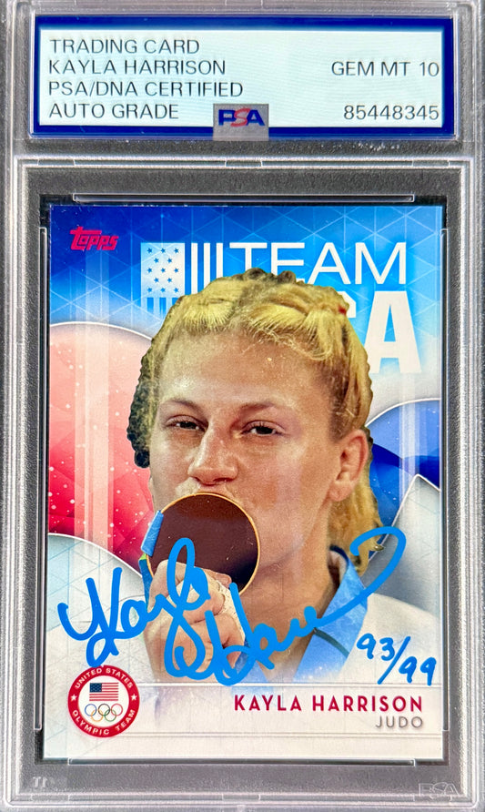 2016 Kayla Harrison Signed Limited Edition /99 Topps Blue Ink Rookie Card
