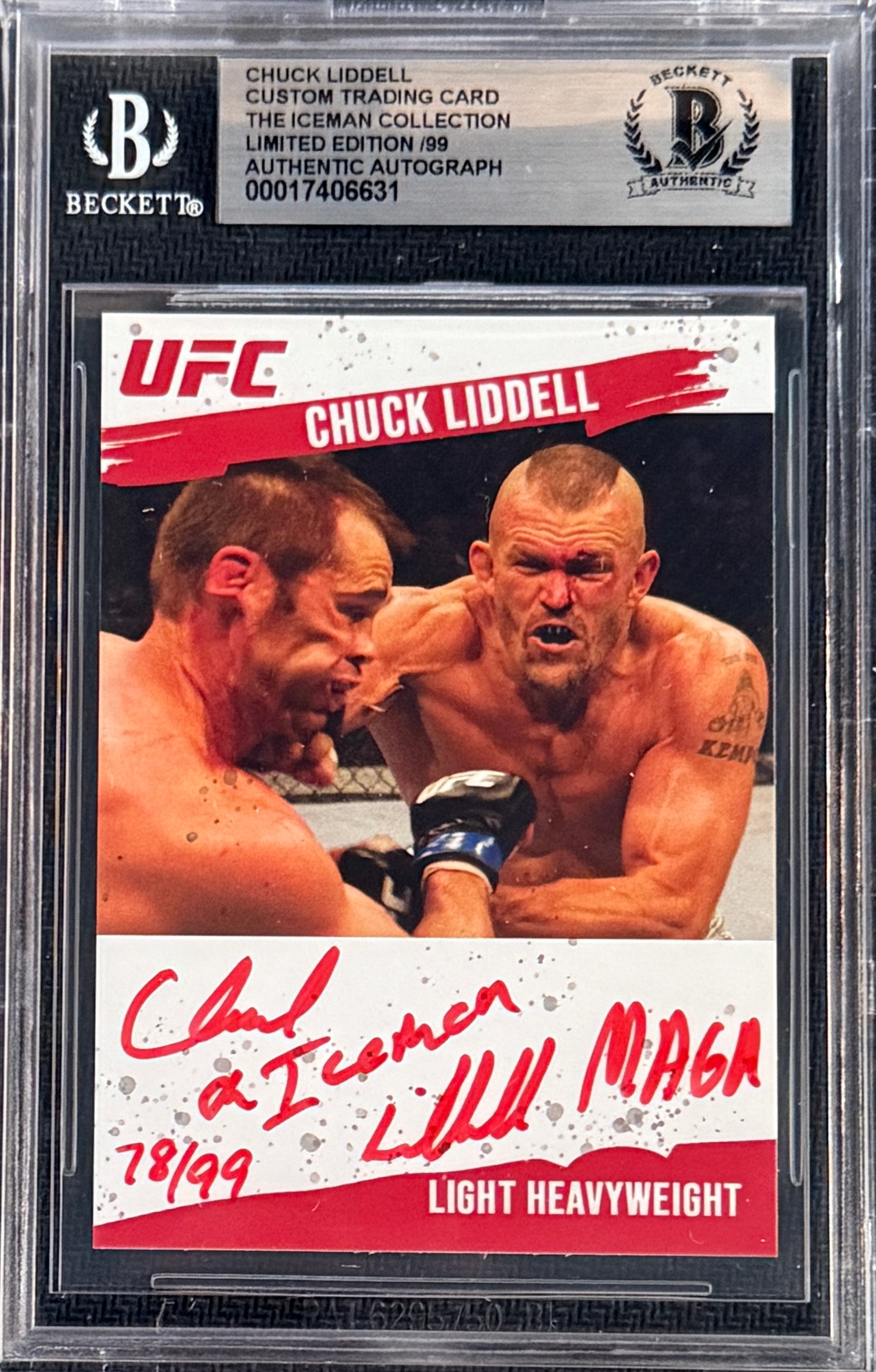 2024 Chuck Liddell Signed Limited Edition /99 UFC Round 2 Inscribed 