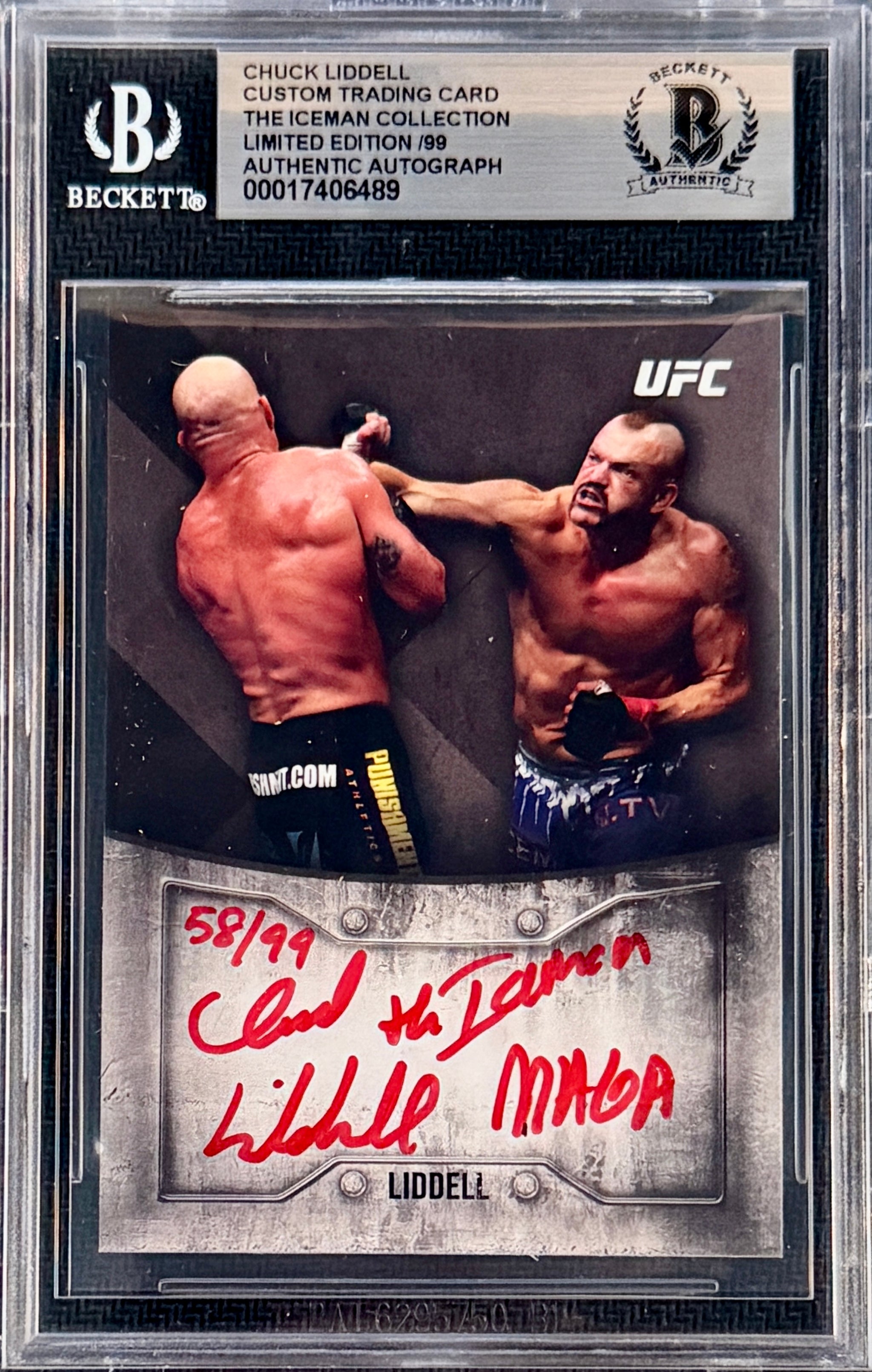 2024 Chuck Liddell Signed Limited Edition /99 UFC Knockout Inscribed 