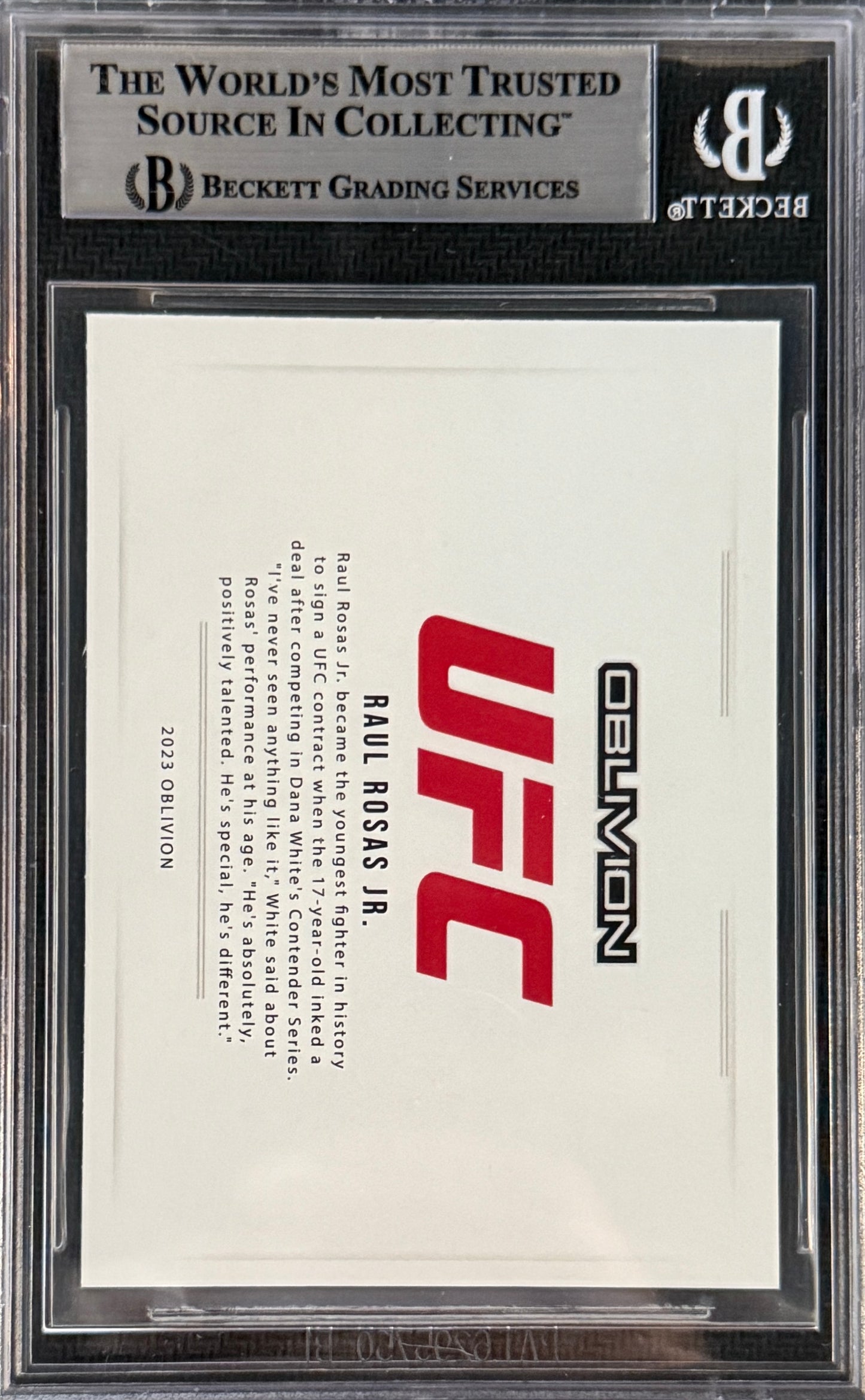 2023 Raul Rosas Jr. Signed LE/99 UFC Oblivion Rookie Card Red Ink