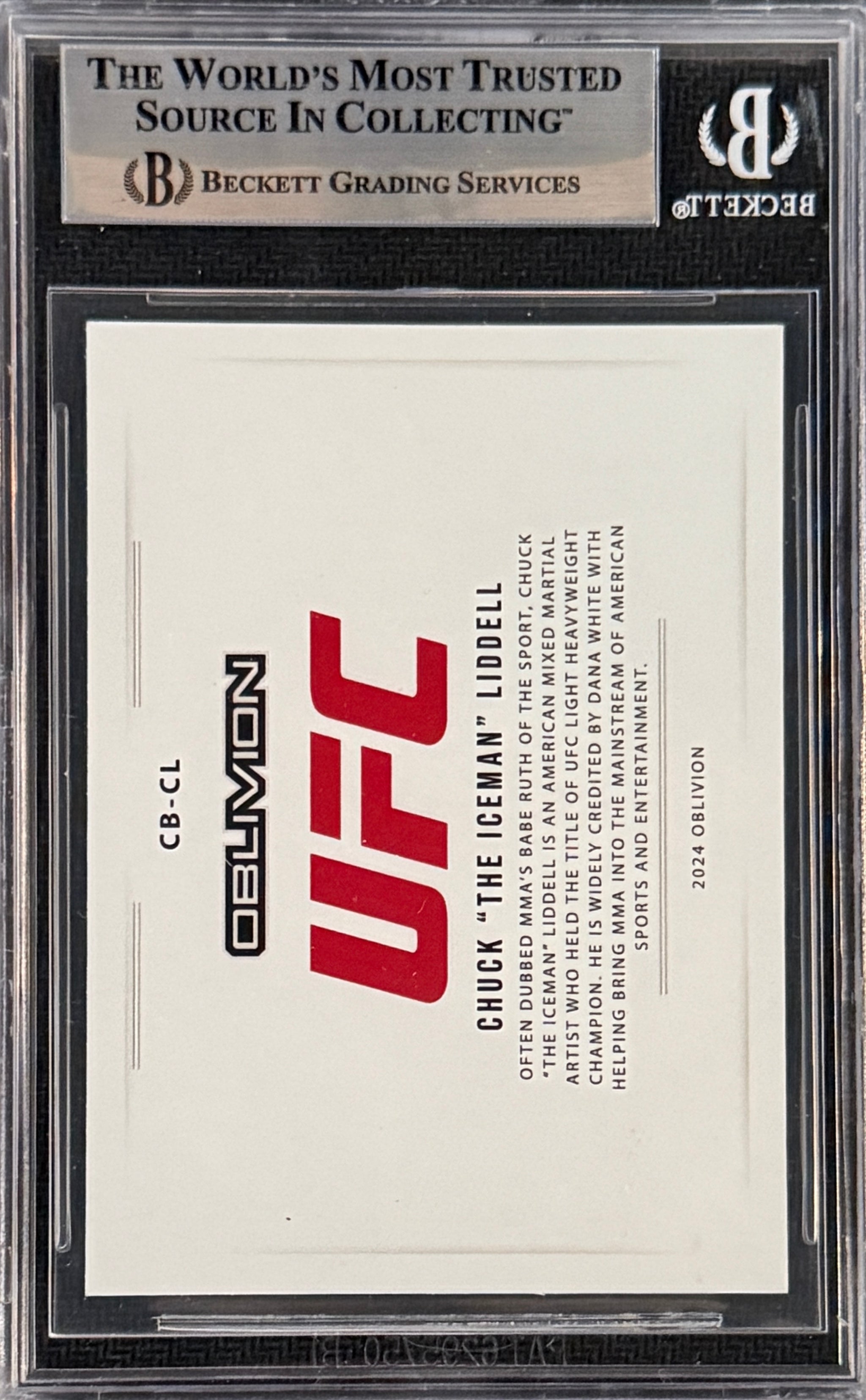 2024 Chuck Liddell Signed Limited Edition /99 UFC Oblivion Inscribed 
