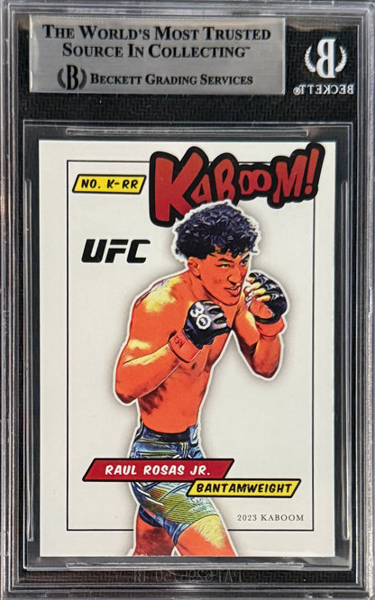 2023 Raul Rosas Jr. Signed LE/99 UFC Kaboom Rookie Card Blue Ink