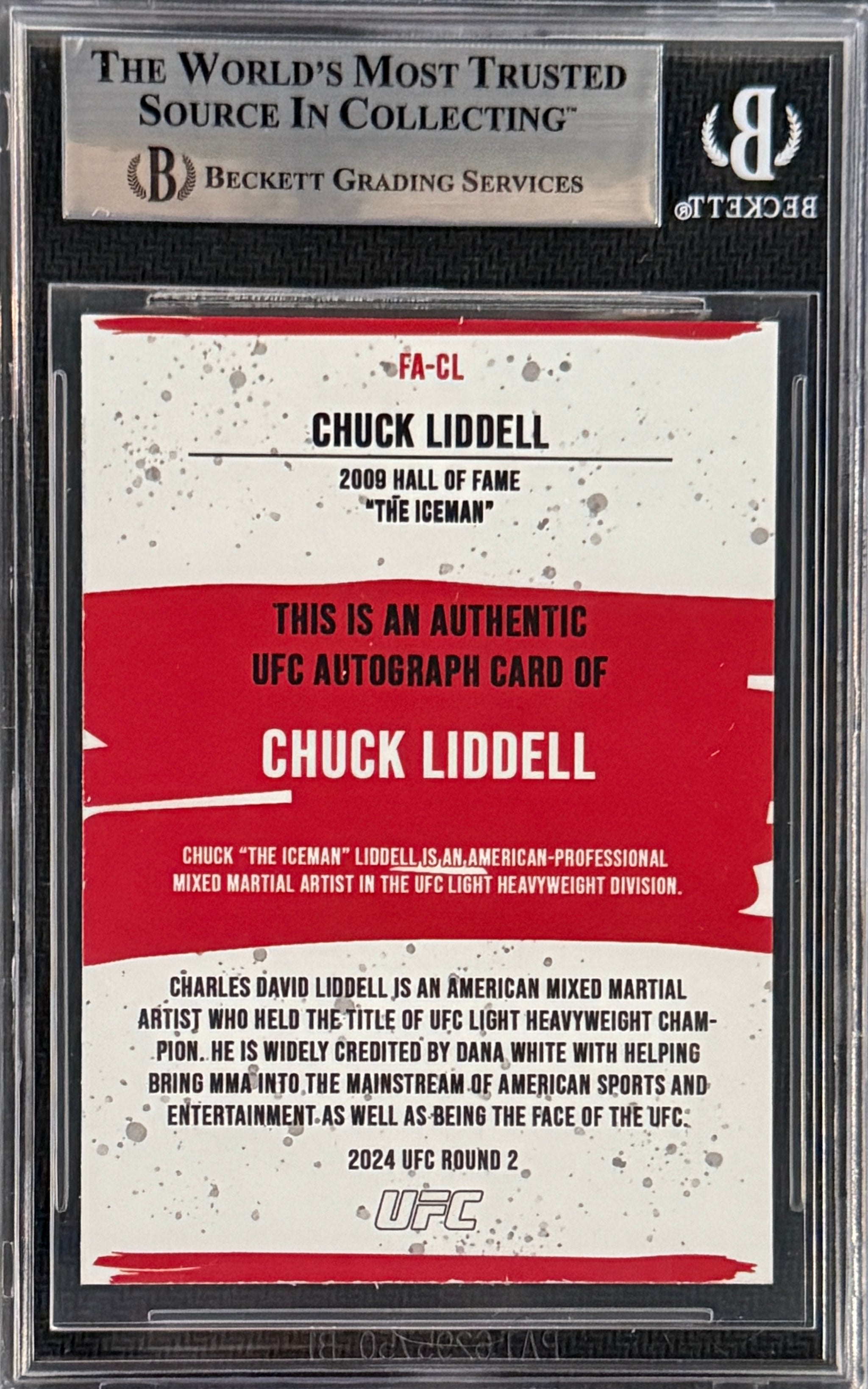 2024 Chuck Liddell Signed Limited Edition /99 UFC Round 2 Inscribed 