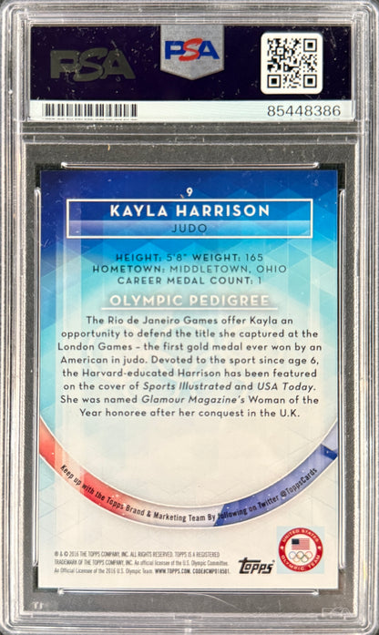 2016 Kayla Harrison Signed Topps Rookie Card Inscribed "2X Olympic Champ"