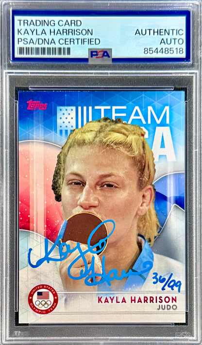 2016 Kayla Harrison Signed Limited Edition /99 Topps Blue Ink Rookie Card