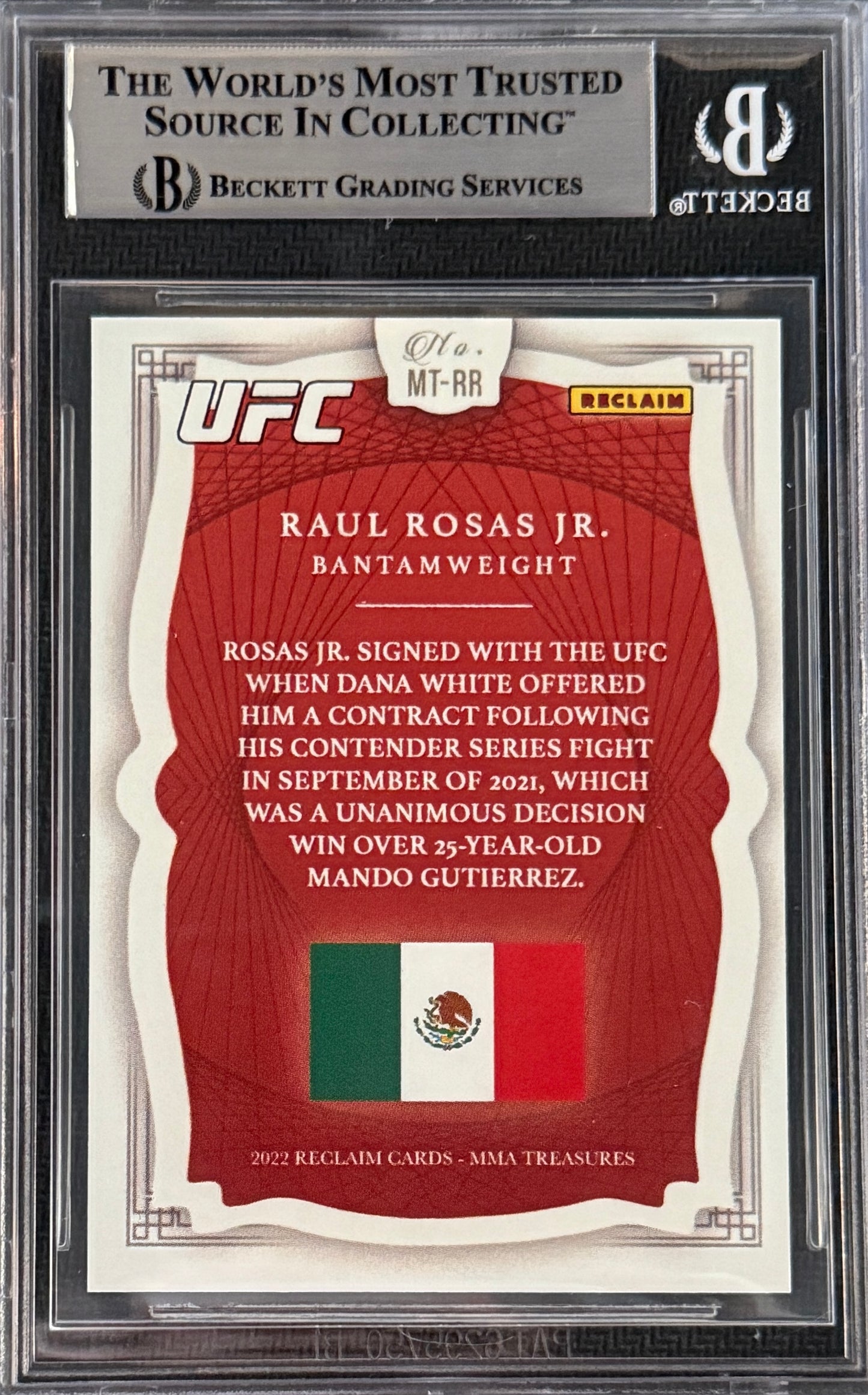 2022 Raul Rosas Jr. Signed LE/99 MMA Treasures Rookie Card White Ink