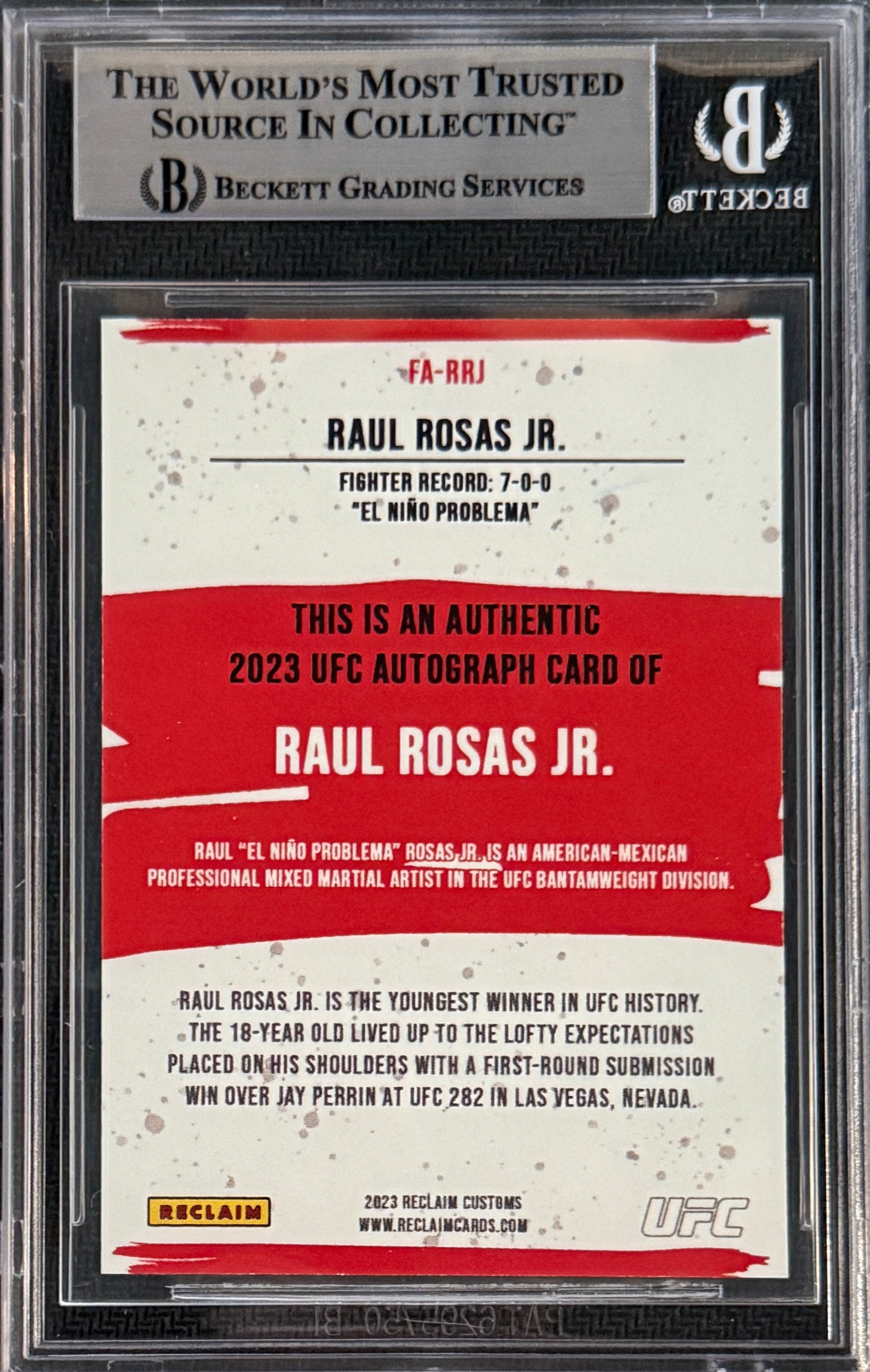 2023 Raul Rosas Jr. Signed LE/99 UFC Round 2 Rookie Card Red Ink