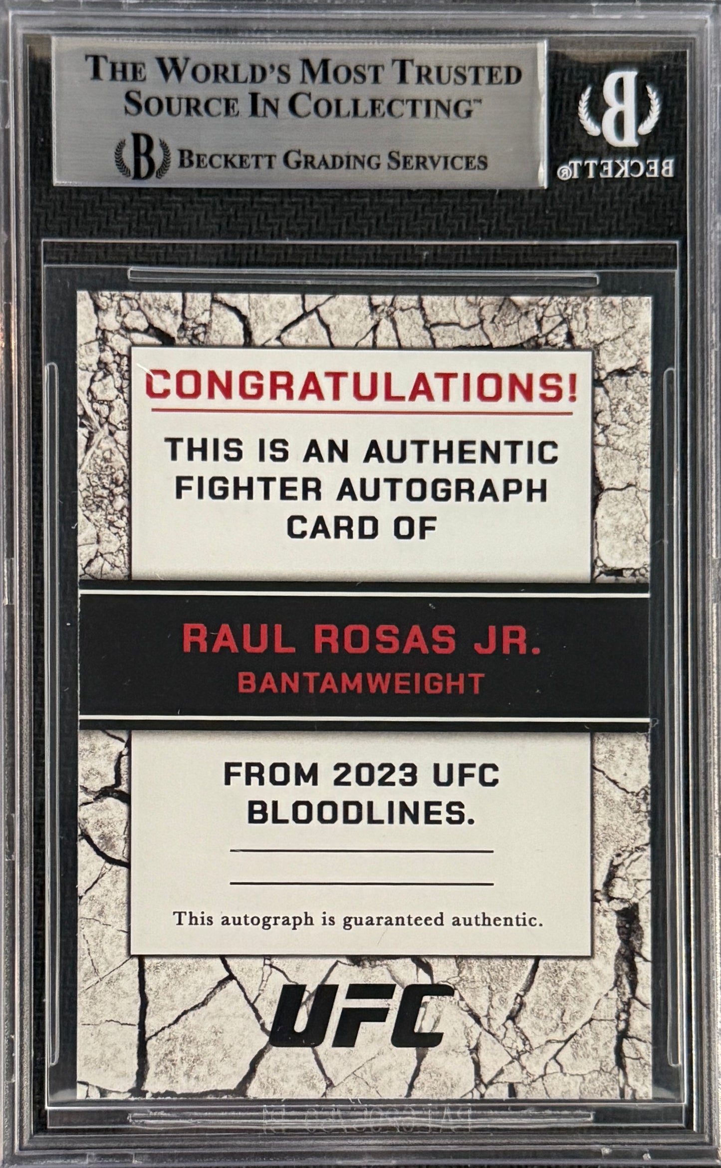 2023 Raul Rosas Jr. Signed LE/50 UFC Bloodlines Rookie Card Red Ink